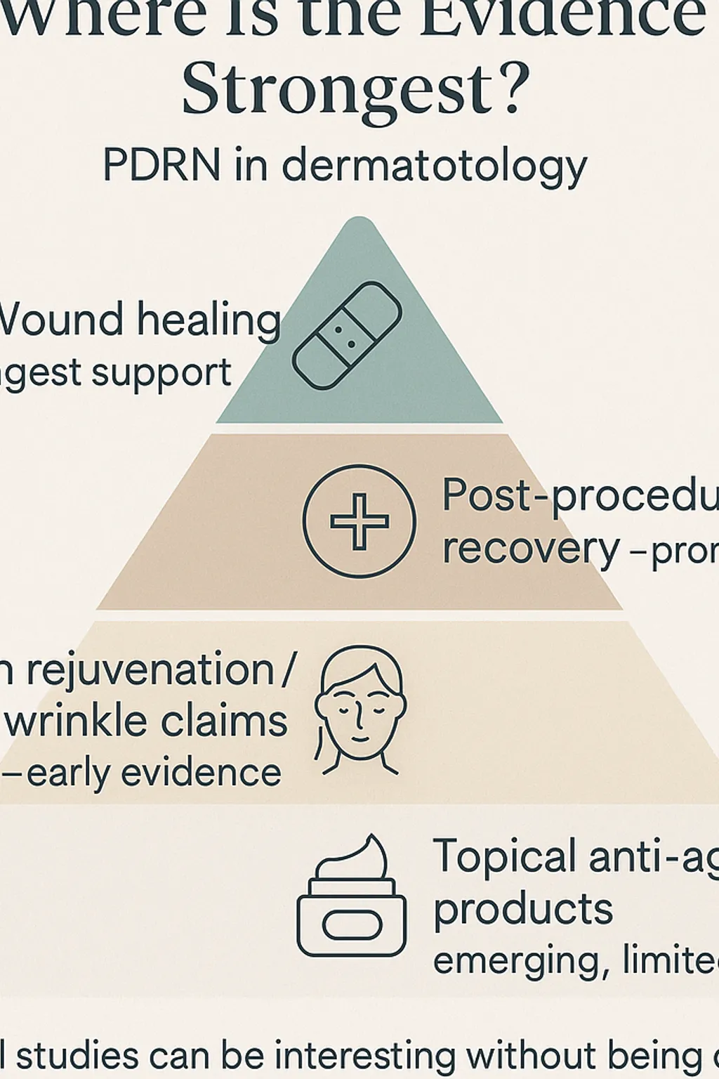 Evidence ladder ranking PDRN wound healing, post-procedure recovery, rejuvenation and topical anti-aging evidence