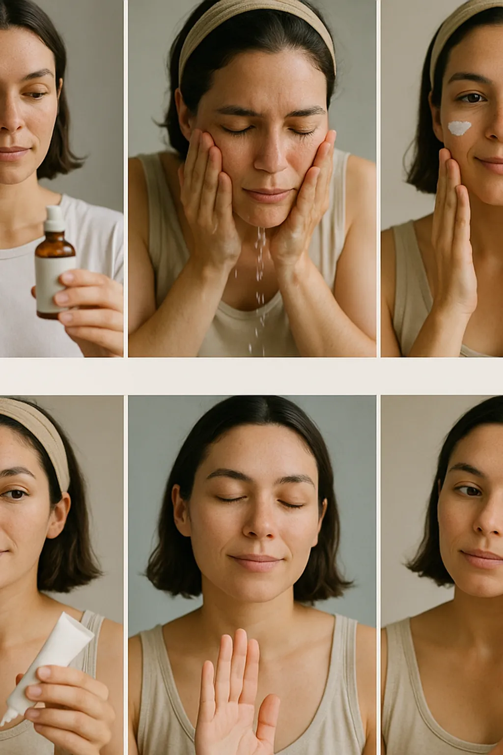 Seven-step visual sequence for a gentle skin-barrier reset